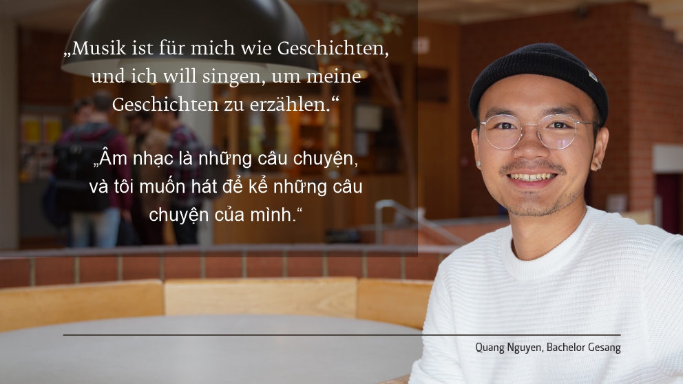 Porträt von Quang Nguyen: „Musik ist für mich wie Geschichten, und ich will singen, um meine Geschichten zu erzählen.“