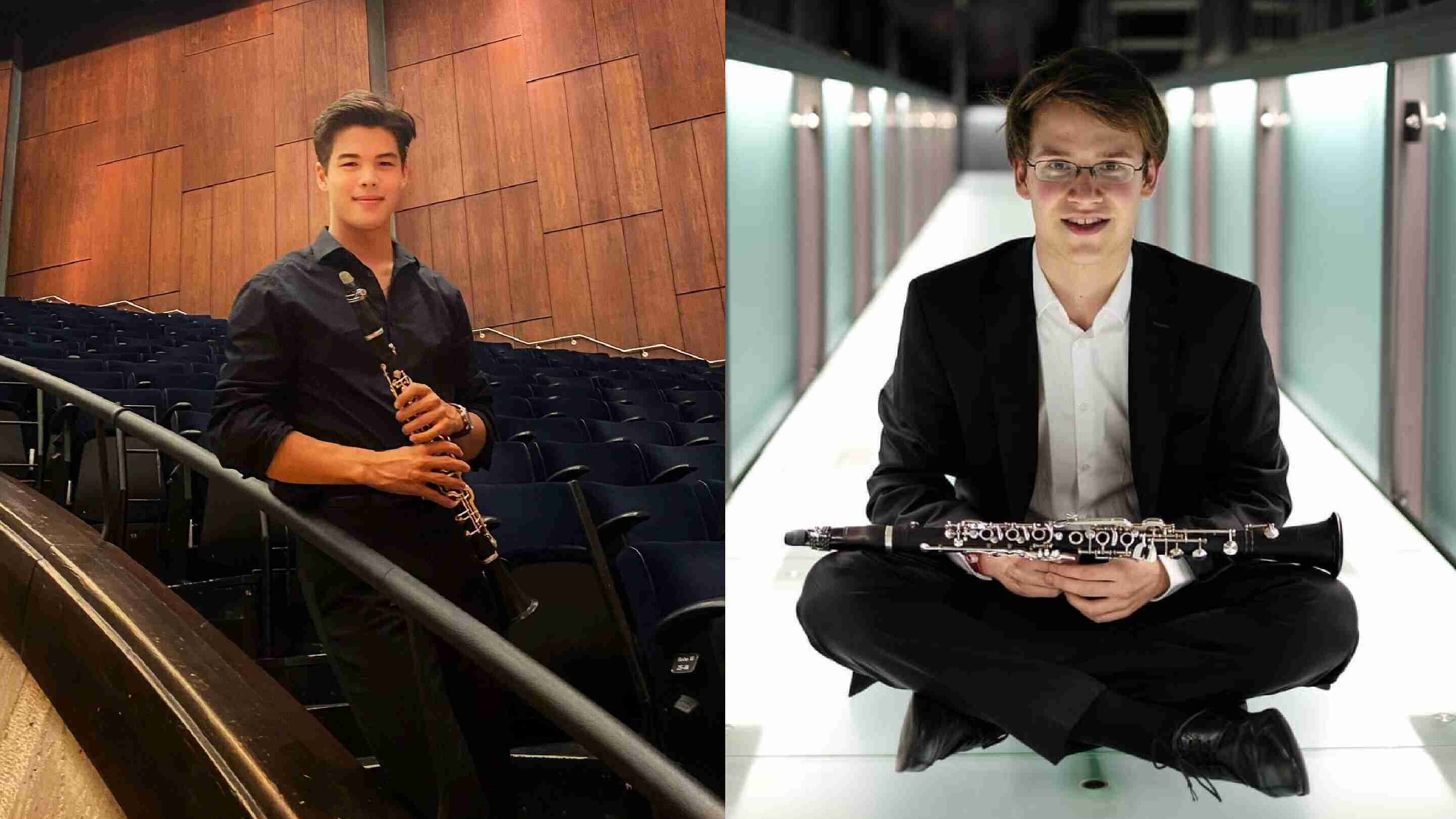 Bild, das die Klarinettisten Philipp Hertkorn und Jakob Plag zeigt