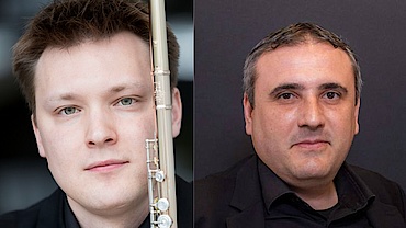 Portraits von Mordashov (Floete) und Asmaryan (Klavier) 
