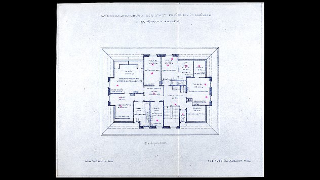 Grundriss des Dachgeschosses der Villa Feist