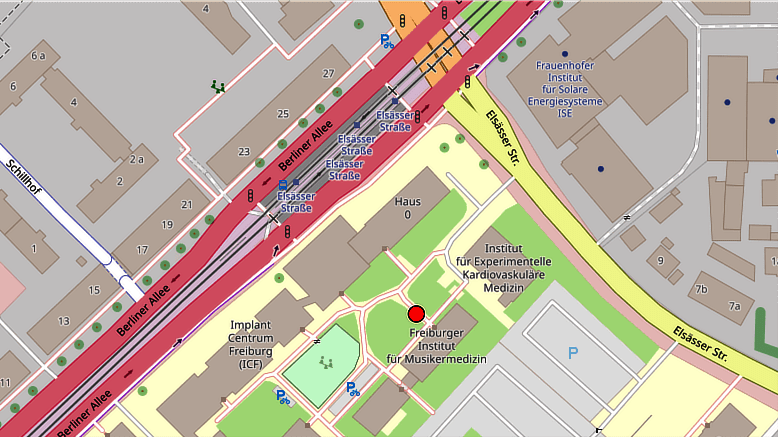 Straßenkarte der Elsässer Straße