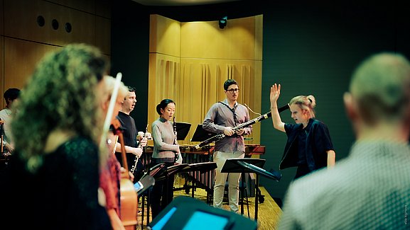 Probenarbeit side-by-side mit Friederike Scheunchen