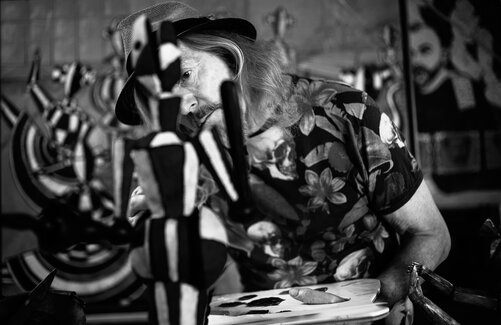 Wolfgang Beltracchi arbeitet in seinem Atelier an einer Skulptur