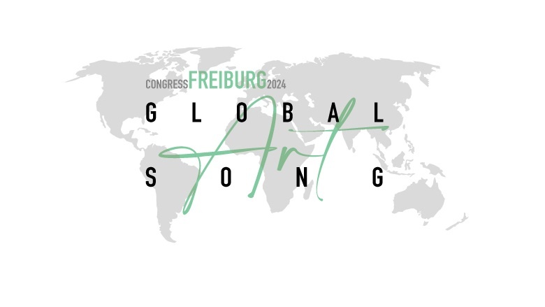 Weltkarte mit Schriftzug Global Art Song